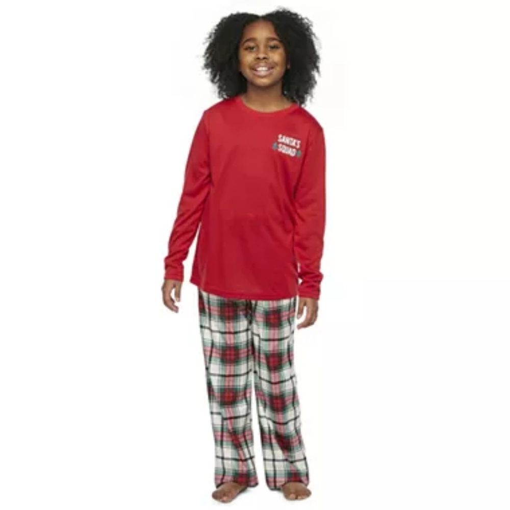 North Pole Trading Co. Tartan Plaid Little & Big Unisex 2-pc. Christmas Pajamas